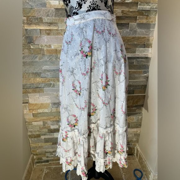 Vintage Dresses & Skirts - Whimsy Floral Maxi Skirt
